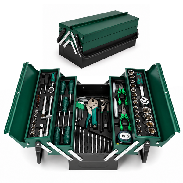 JPT 85-Piece Mechanics Tool Set, Garage Repair Kit with Tool Box | CR-V Steel • 1/4