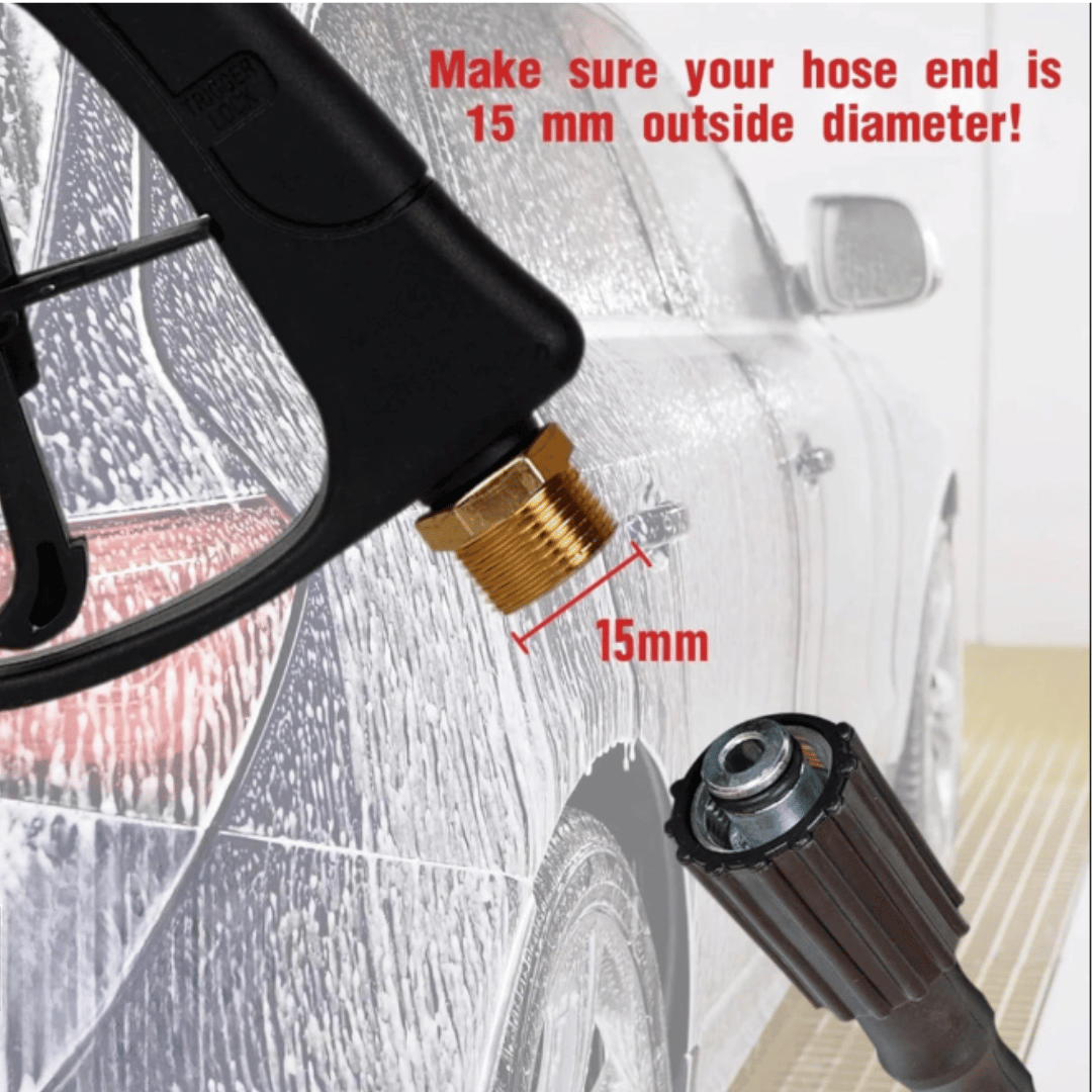 JPT Combo Heavy-Duty Foam Lance with Universal High-Pressure Water Gun and 10"/25CM High Pressure Washer Extension Rod with 1/4-Inch Quick Connector – Compatible with Most Pressure Washer Brands