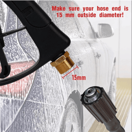 JPT Combo Heavy-Duty Foam Lance with Universal High-Pressure Water Gun and 10"/25CM High Pressure Washer Extension Rod with 1/4-Inch Quick Connector – Compatible with Most Pressure Washer Brands