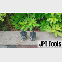 Shop now the heavy duty JPT black pressure washer inlet hose filter, featuring high-quality plastic build, stainless steel filter, and heavy design at the bottom.