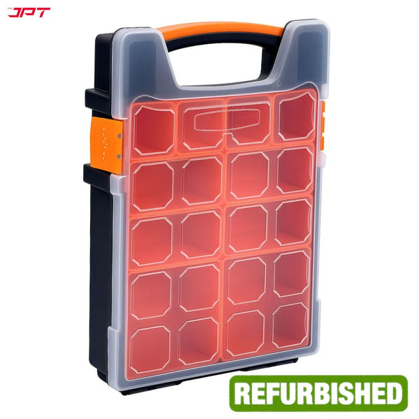 Buy JPT refurbished  transparent 10 removable deep bins tool organizer at best price. Buy best collection of tool box and organizer from JPT Tools. Buy Now