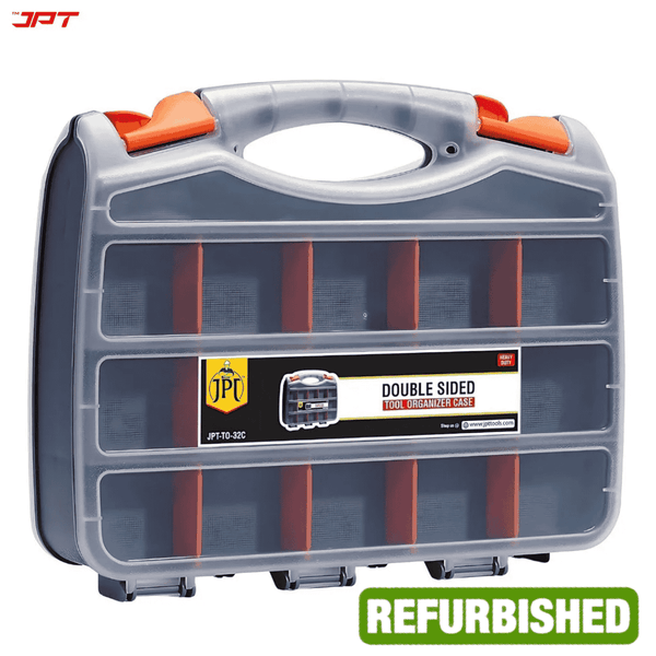 JPT Heavy-Duty Transparent Double-Sided Tool Organizer | 32 Customizable Plastic Dividers | Impact-Resistant Polymer Build | Tool Organizer for Bead/Screws/Nuts/Nails/Bolts/Bins/Crafts | 𝐑𝐞𝐟𝐮𝐫𝐛𝐢𝐬𝐡𝐞𝐝