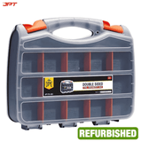 JPT Heavy-Duty Transparent Double-Sided Tool Organizer | 32 Customizable Plastic Dividers | Impact-Resistant Polymer Build | Tool Organizer for Bead/Screws/Nuts/Nails/Bolts/Bins/Crafts | 𝐑𝐞𝐟𝐮𝐫𝐛𝐢𝐬𝐡𝐞𝐝