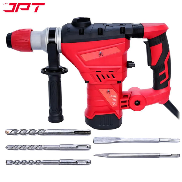 JPT Heavy Duty SDS Plus 32MM Core Rotary Hammer & Breaker Machine | 1500-Watt Motor | 4000 RPM Speed | 3800 BPM Force | 4.5 Joules Impact | 32mm Deep Drilling | 3 Function Modes | All Accessories Included