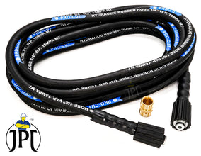 JPT Combo Pressure Washer Hose Pipe 8 Meter Upto 2500 PSI Heavy Duty Black Molded Pipe with M22 Adaptor Compatible with JPT, STARQ, REQTECH Pressure Washer (8 Meter)