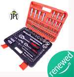 JPT Heavy Duty Professional 94Pcs Socket Wrench Set 1/4'' Drive Box Spanner Auto Repair Tool Hand Tool Kit (RENEWED)