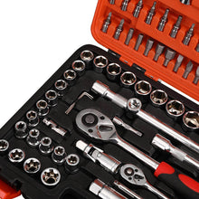 JPT Heavy Duty Professional 108Pcs Socket Wrench Set 1/4'' Drive Box Spanner Auto Repair Tool Hand Tool Kit (RENEWED)