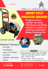 Get a superior cleaning experience with the JPT JP-3 HPC SS Cover Car Pressure Cleaner. Which has 220V, 2200W, 250Bar Pressure, 2800RPM, 15L/Min, and 2.8KW