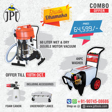 JPT High Pressure JP-4HPC Commercial Washer And JPT KVC60 Professional Wet & Dry Vacuum Cleaner (COMBO OFFER)