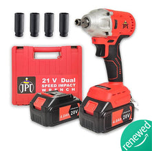 JPT HEAVY DUTY 21V CORDLESS IMPACT WRENCH WITH 2 BATTRIES(RENEWED)