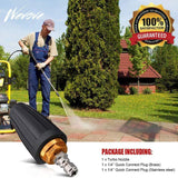 JPT Combo Pressure Washer Spray Wand/Extension Straight Rod, 20" with Turbo Rotating Brass Nozzle with I/4 Male Connector