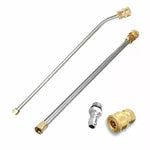 JPT Combo Pressure Washer Extension Wand with 30 Degree Bend + Straight Rod, with 1/4 Male-Female Connector