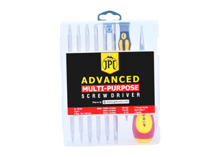 JPT ADVANCED 15 IN 1 MULTI-PURPOSE MAGNETIC AND ADJUSTABLE SCREW DRIVER KIT WITH 2 HANDLES AND 15 BITS SET