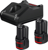 BOSCH 2 X GBA 12V 2.0AH + GAL 12V-40 STATER KIT WITH QUICK CHARGER